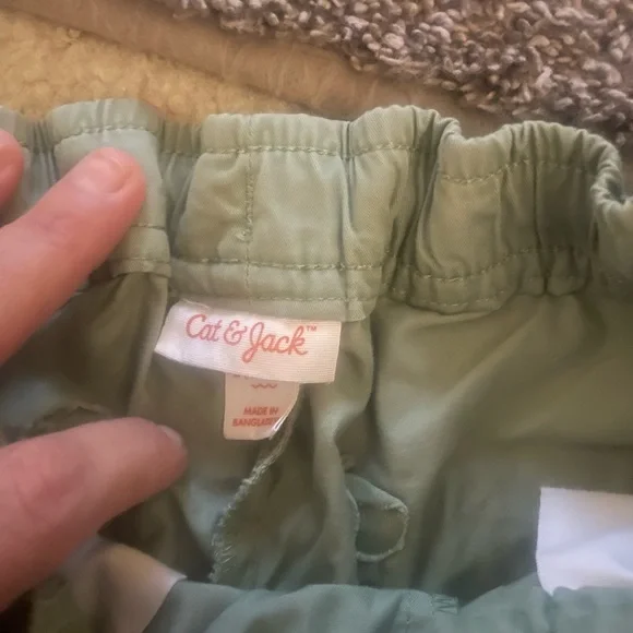 Brand Cat & Jack shorts, green size 10 girls drawstring elastic waist band - Picture 6 of 7